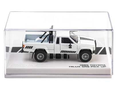 1985 Toyota Hilux SR5 Pickup Truck White with Black Graphics "Collection" Series 1/64 Diecast Model Car by Majorette