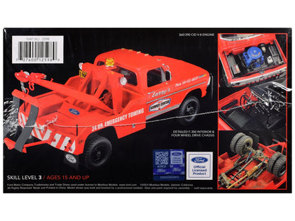 Skill 3 Model Kit 1972 Ford F-350 4x4 Tow Truck High Side Version 1/25 Scale Model by Moebius