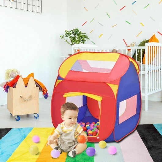 Portable Kid Play House Toy Tent with 100 Balls - Color: Multicolor