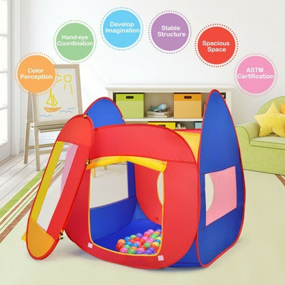 Portable Kid Play House Toy Tent with 100 Balls - Color: Multicolor