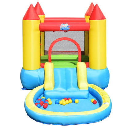 Inflatable Kids Slide Bounce House with 580w Blower - Color: Multicolor