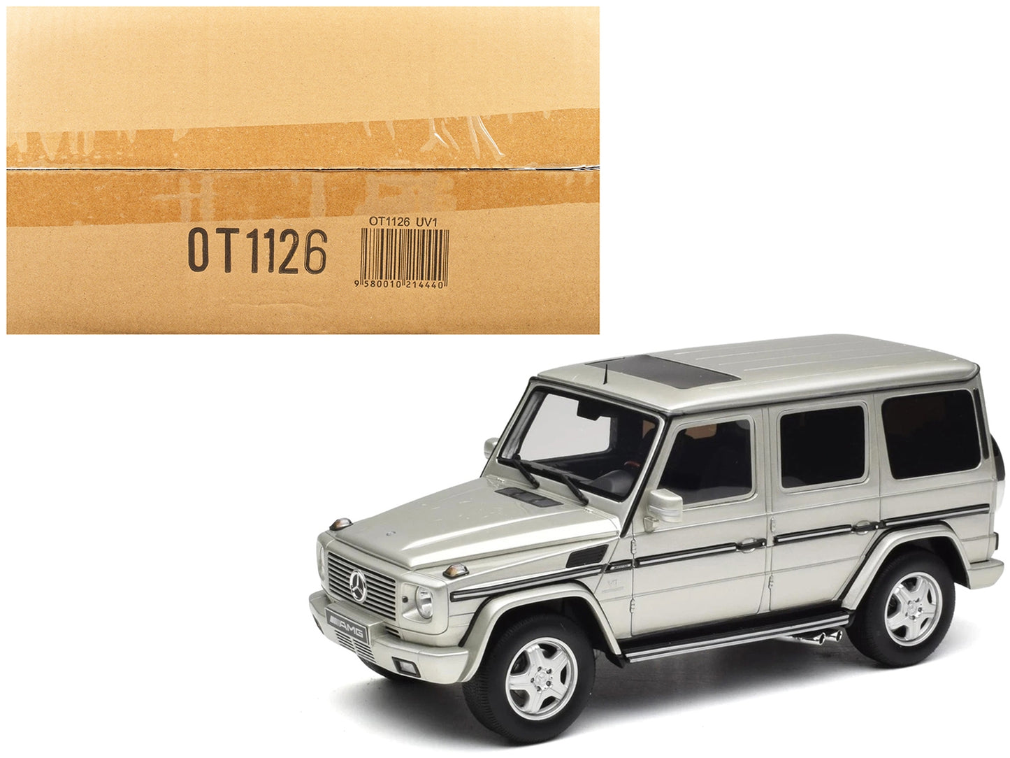 2003 Mercedes-Benz G-Class 55 AMG Iridium Silver Metallic Limited Edition to 999 pieces Worldwide 1/18 Model Car by Otto Mobile