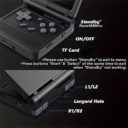 V90 Handheld Folding Game Console 3.0 Inch Screen with Built-in 15000 Games 1020mAh Rechargeable Battery 64GB Red