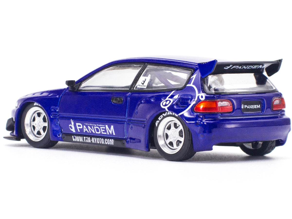 Pandem Civic EG6 RHD Blue Metallic Enigma Exclusive Edition 1/64 Diecast Model Car