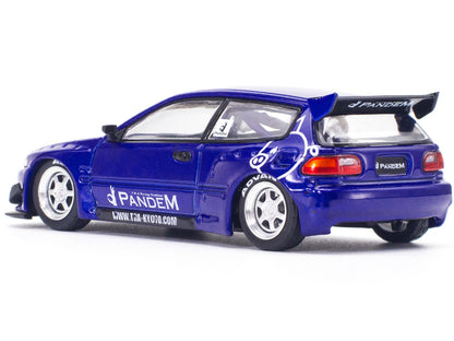 Pandem Civic EG6 RHD Blue Metallic Enigma Exclusive Edition 1/64 Diecast Model Car