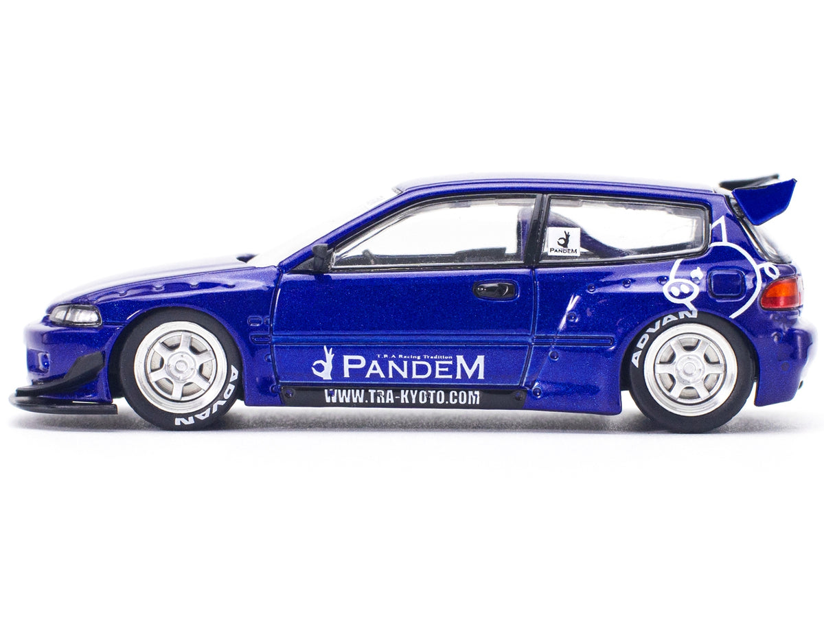 Pandem Civic EG6 RHD Blue Metallic Enigma Exclusive Edition 1/64 Diecast Model Car