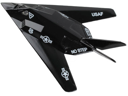 Lockheed F-117 Nighthawk Stealth Aircraft — Black | USAF | Diecast Model with Runway Section by Runway24