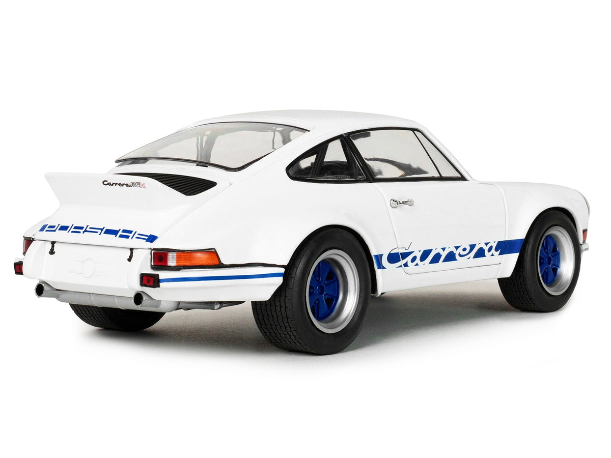 1973 Porsche 911 RSR Carrera White with Blue Stripes 1/18 Diecast Model Car by Solido