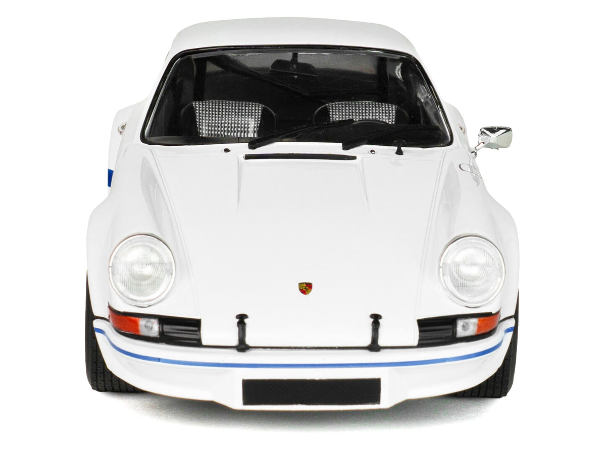 1973 Porsche 911 RSR Carrera White with Blue Stripes 1/18 Diecast Model Car by Solido