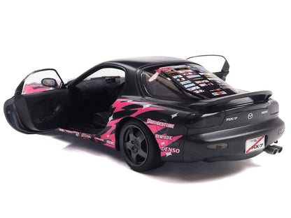 Solido 1/18 1994 Mazda RX7 FDRS RHD Itasha Club Black Metallic & Pink Diecast Model