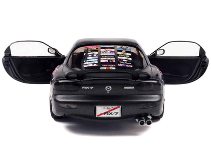 Solido 1/18 1994 Mazda RX7 FDRS RHD Itasha Club Black Metallic & Pink Diecast Model