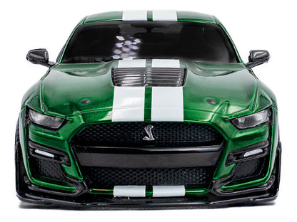 2020 Ford Mustang Shelby GT500 Fast Track Eruption Green Metallic with White Stripes 1/43 Diecast Model Car by Solido