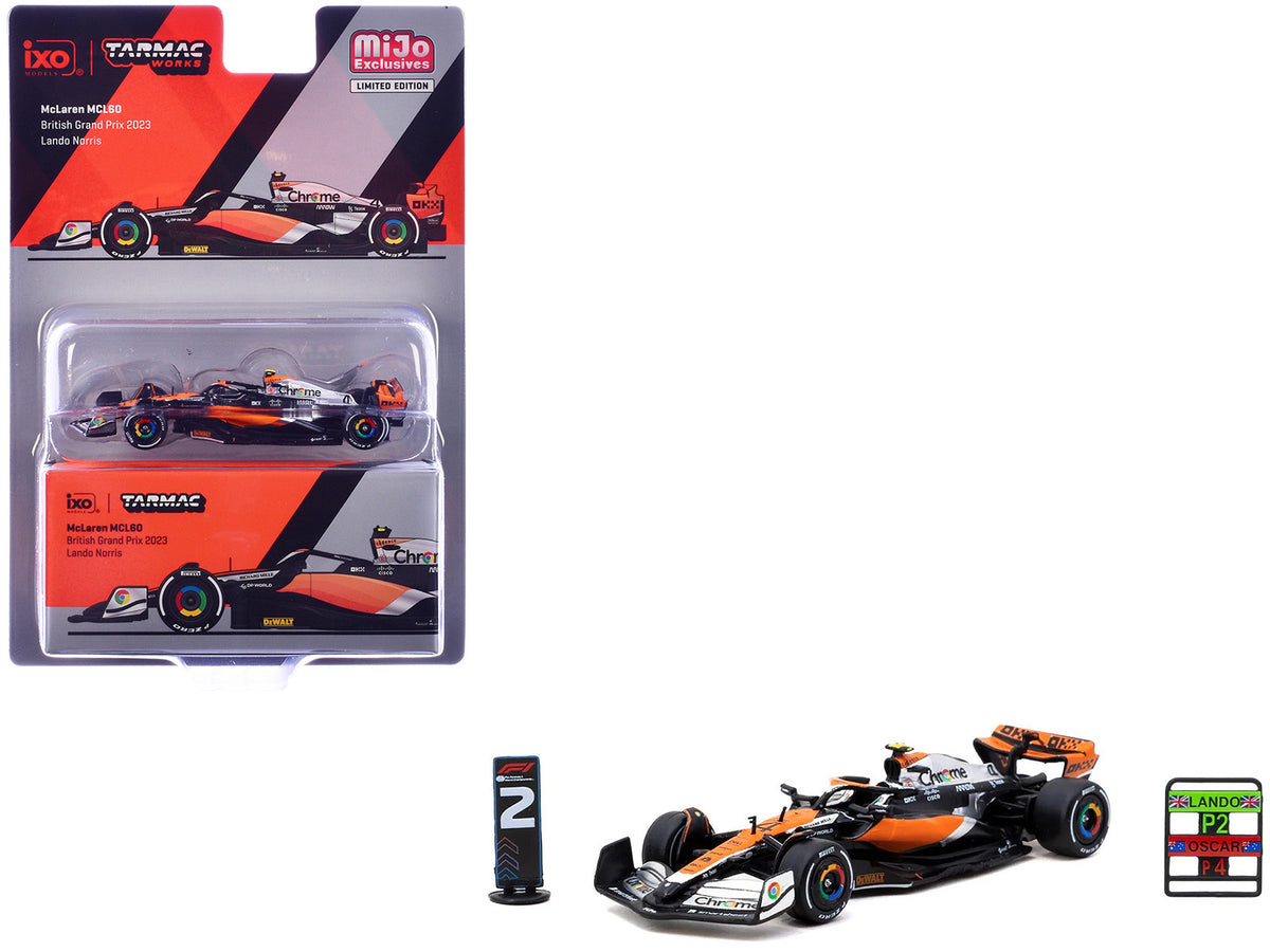 Tarmac Works 1/64 McLaren MCL60 #4 Lando Norris – 2023 British GP 2nd Place | Global64 Series