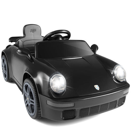 12V Electric Ride On Car Licensed RUFCTR with Remote Control and Music-Black - Color: Black