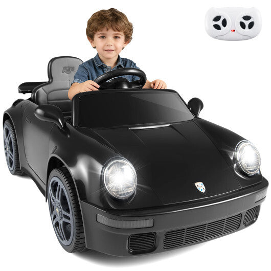 12V Electric Ride On Car Licensed RUFCTR with Remote Control and Music-Black - Color: Black
