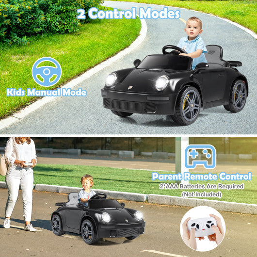12V Electric Ride On Car Licensed RUFCTR with Remote Control and Music-Black - Color: Black