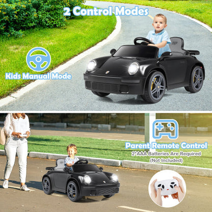 12V Electric Ride On Car Licensed RUFCTR with Remote Control and Music-Black - Color: Black