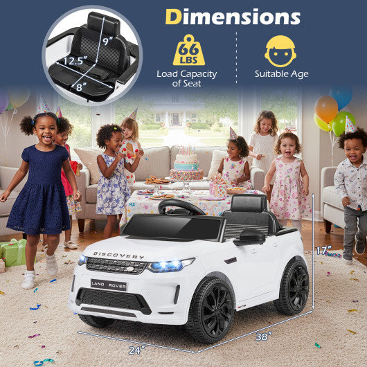 Licensed Land Rover Kids Ride on Car 12V Battery Powered Kids Electric Car-White - Color: White