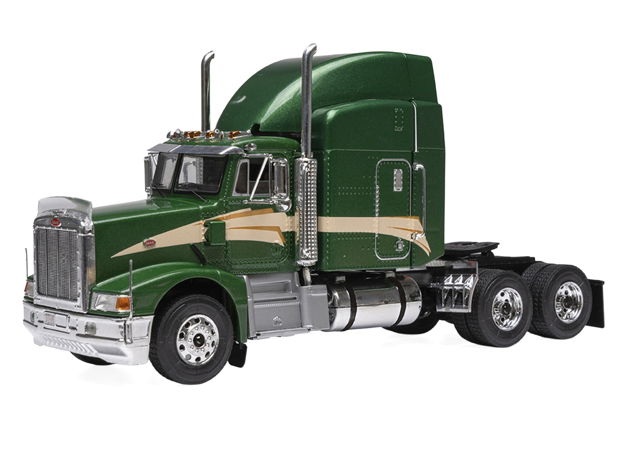 1998 Peterbilt 377 A/E Truck Tractor Green Metallic with Beige Stripes 1/43 Diecast Model by IXO Models