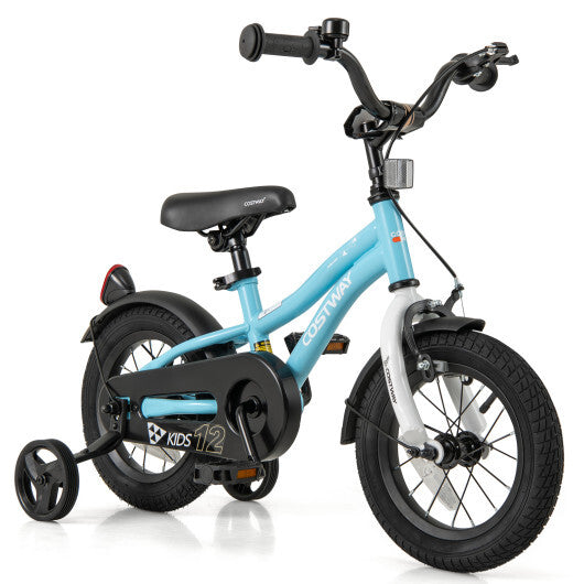 12-Inch Kids Bike for 3-4 Years Old Children Bicycle with Training Wheels - Color: Blue - Size: 12 inches