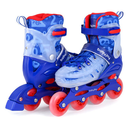 Kids Inline Skates with Light Up Wheels for Beginners Ages 9-14-Blue - Color: Blue