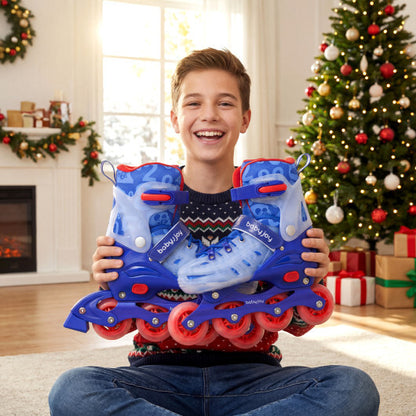 Kids Inline Skates with Light Up Wheels for Beginners Ages 9-14-Blue - Color: Blue