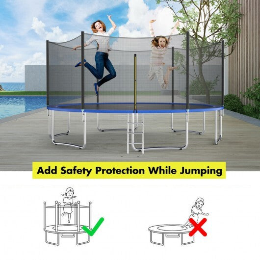 Trampoline Replacement Protection Enclosure Net with Zipper-12 ft - Color: Black - Size: 12 ft