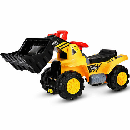 Kids Ride On Bulldozer Toy Play Truck with Adjustable Bucket Aged 3+ Years Old - Color: Yellow