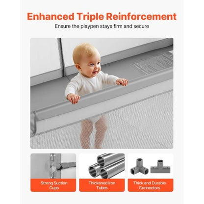Baby Playpen, 78.7 x 58.7 Large Toddlers Playpen, Indoor/Outdoor Baby Fence Play Yard with 50 Ocean Balls, Zippered Door & Breathable Mesh, No-Gap Safety Activity Center for Babies Toddlers