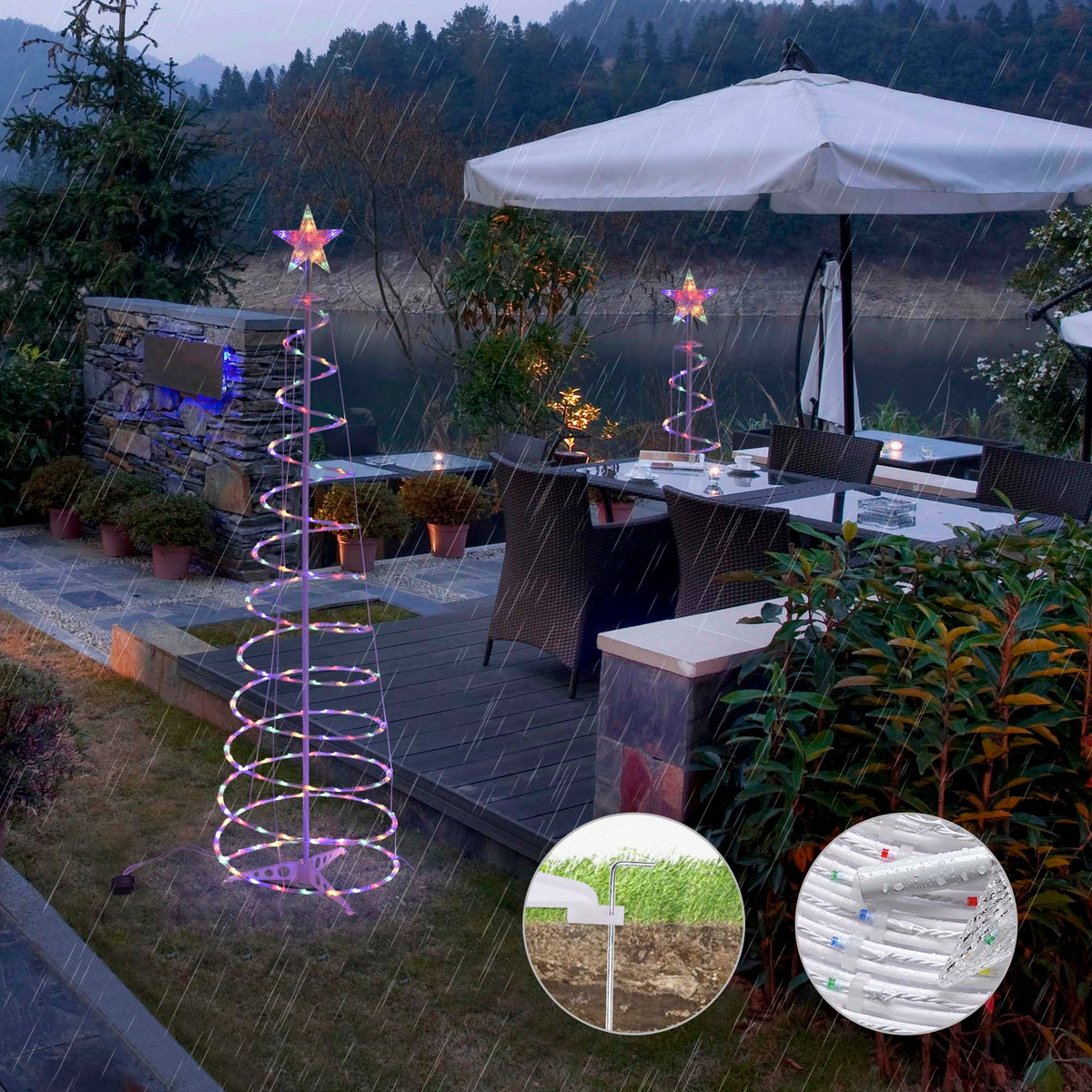 LED Spiral Christmas Tree Lights