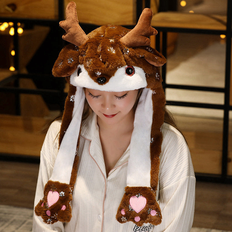Movable Santa Snowman Elk Christmas Hat