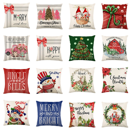 Christmas Snowflake Pillow Covers Sofa Decor