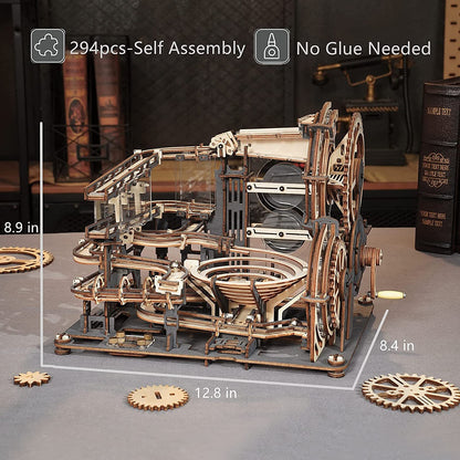 Robotime ROKR Marble Night City 3D Wooden Puzzle Games Assembly Waterwheel Model Toys