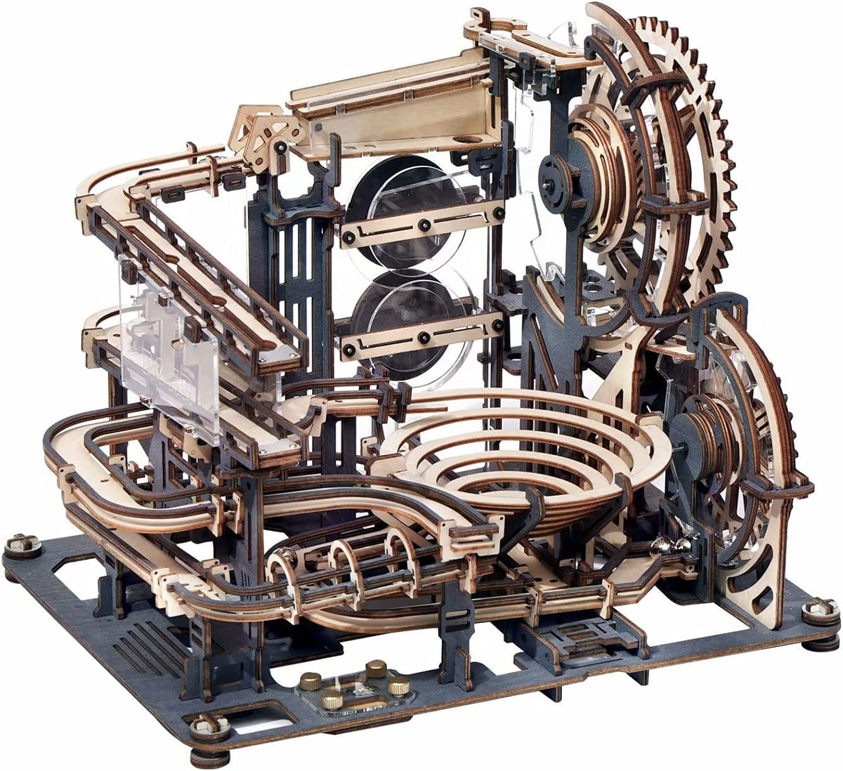 Robotime ROKR Marble Night City 3D Wooden Puzzle Games Assembly Waterwheel Model Toys