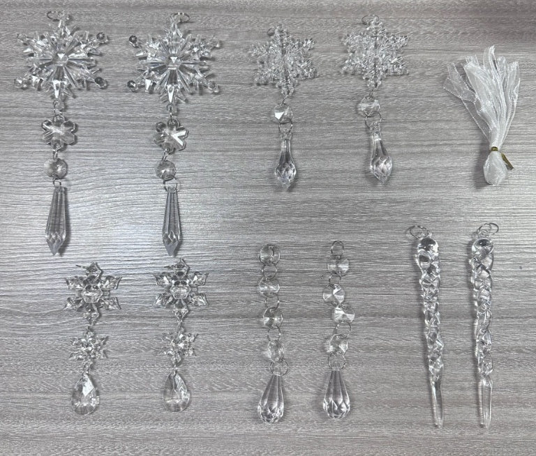 10pcs Acrylic Ice Strip Christmas Ornaments