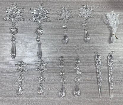 10pcs Acrylic Ice Strip Christmas Ornaments