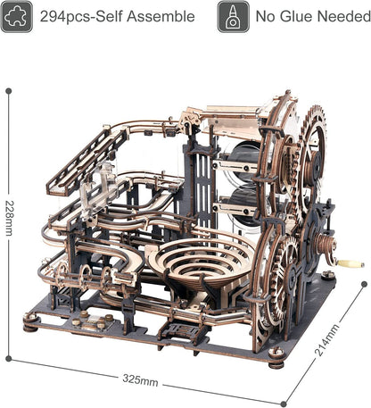 Robotime ROKR Marble Night City 3D Wooden Puzzle Games Assembly Waterwheel Model Toys