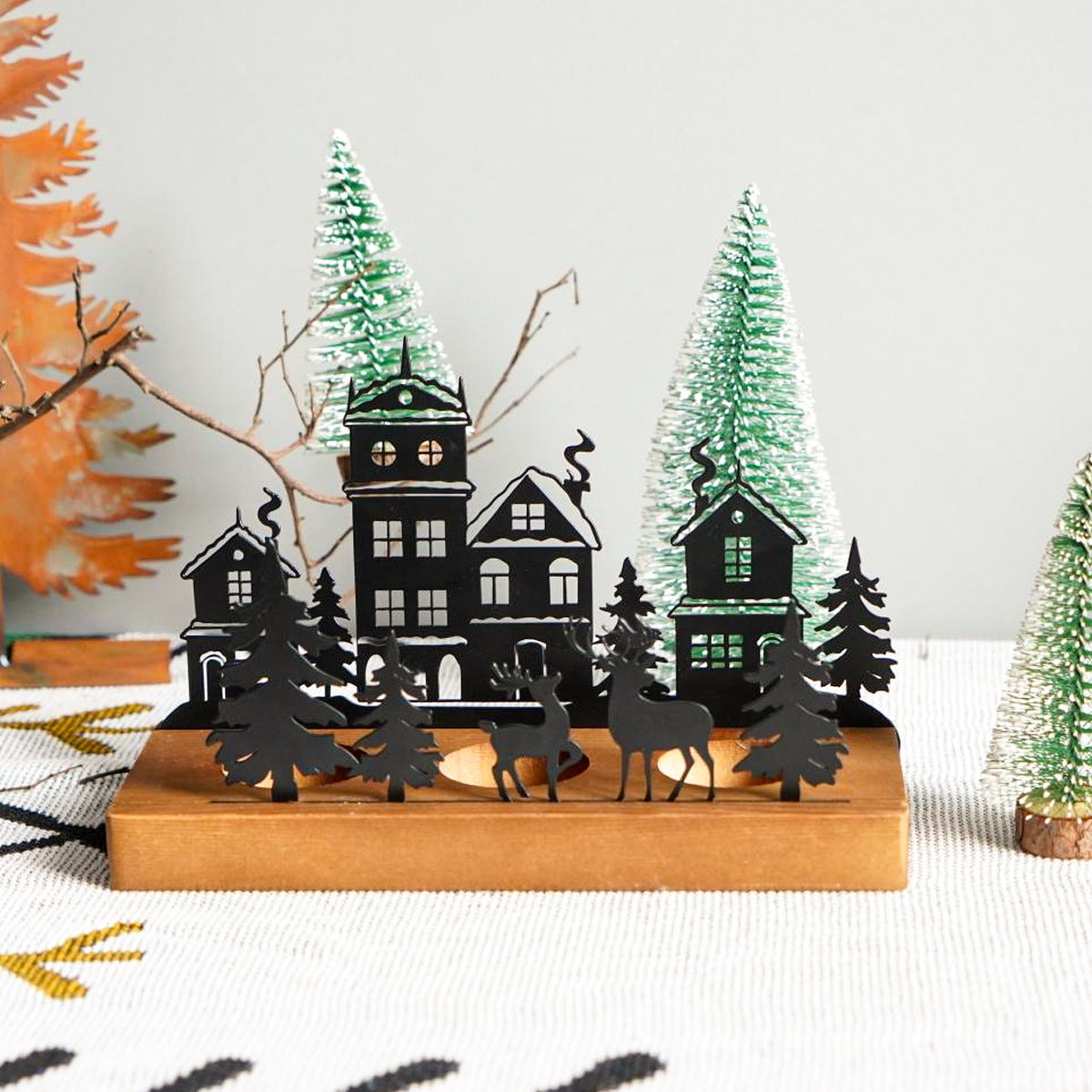 Wrought Iron Christmas Tree Candle Holder