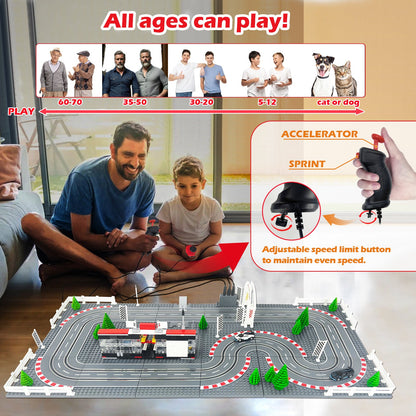 1:87 Slot Car Race Set, 2 Tracks, 2 Cars & Speed Controllers