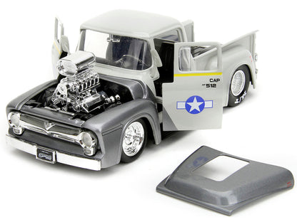 Jada 1956 Ford F-100 Pickup with Guile Figure - Street Fighter Hollywood Rides 1/24 Diecast Model