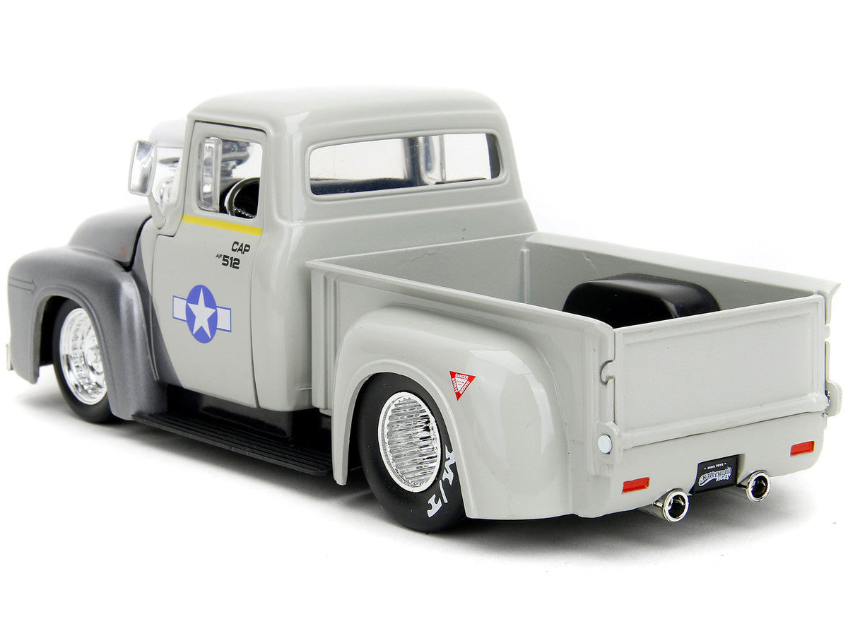 Jada 1956 Ford F-100 Pickup with Guile Figure - Street Fighter Hollywood Rides 1/24 Diecast Model