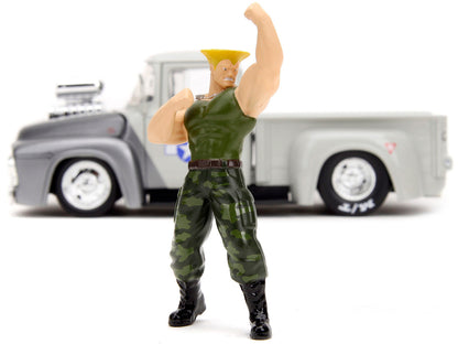 Jada 1956 Ford F-100 Pickup with Guile Figure - Street Fighter Hollywood Rides 1/24 Diecast Model