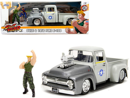 Jada 1956 Ford F-100 Pickup with Guile Figure - Street Fighter Hollywood Rides 1/24 Diecast Model