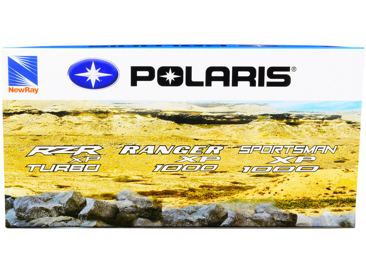 1:18 Scale New Ray Polaris RZR XP Turbo DOHC Mini ATV Diecast Model – Blue & Black