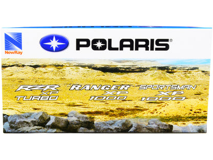 1:18 Scale New Ray Polaris RZR XP Turbo DOHC Mini ATV Diecast Model – Blue & Black