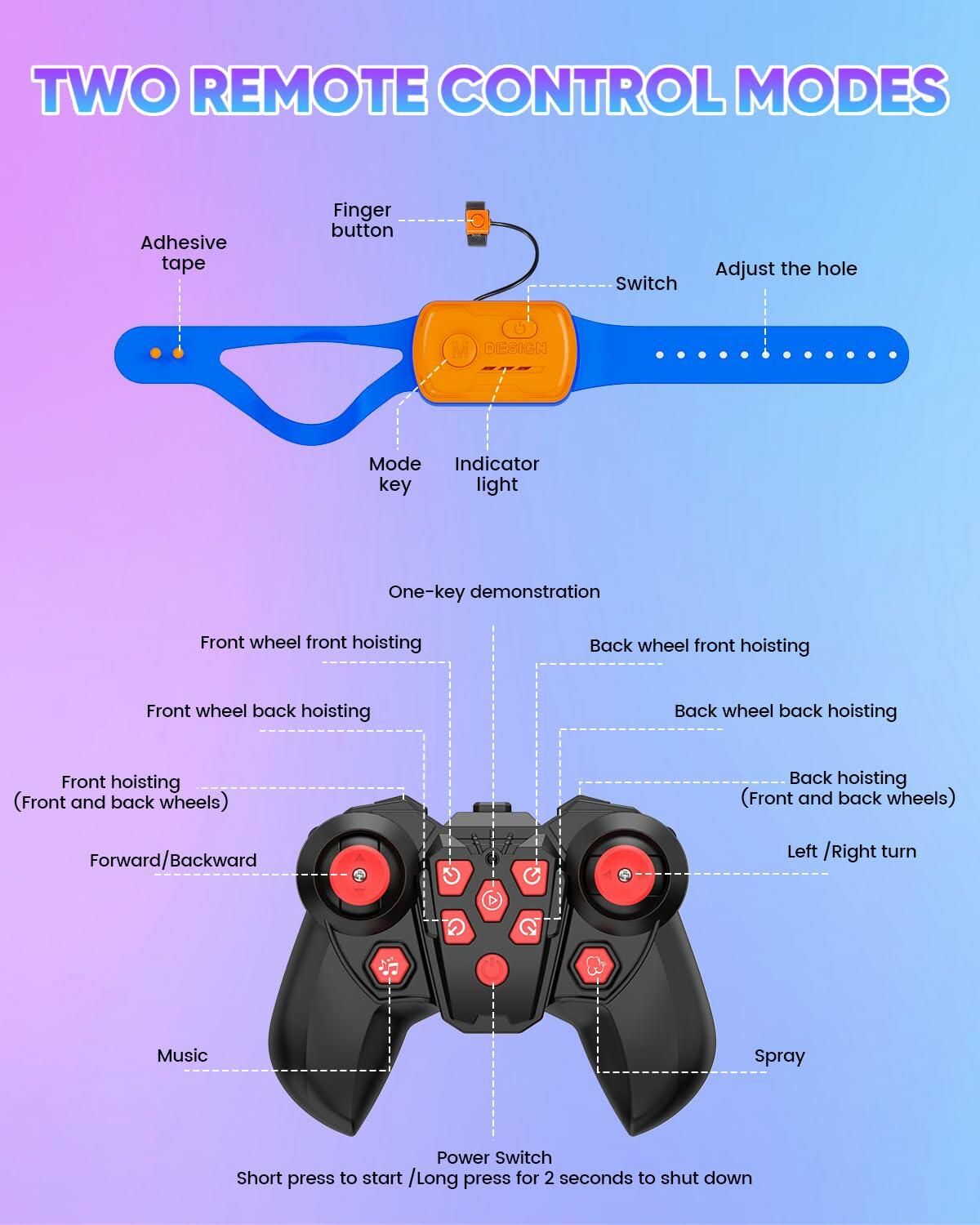 Minetom 8WD Gesture Sensing RC Climbing Car Toy for Kids Ages 6-12